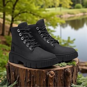 Timberland Black Chunky Ankle Boots